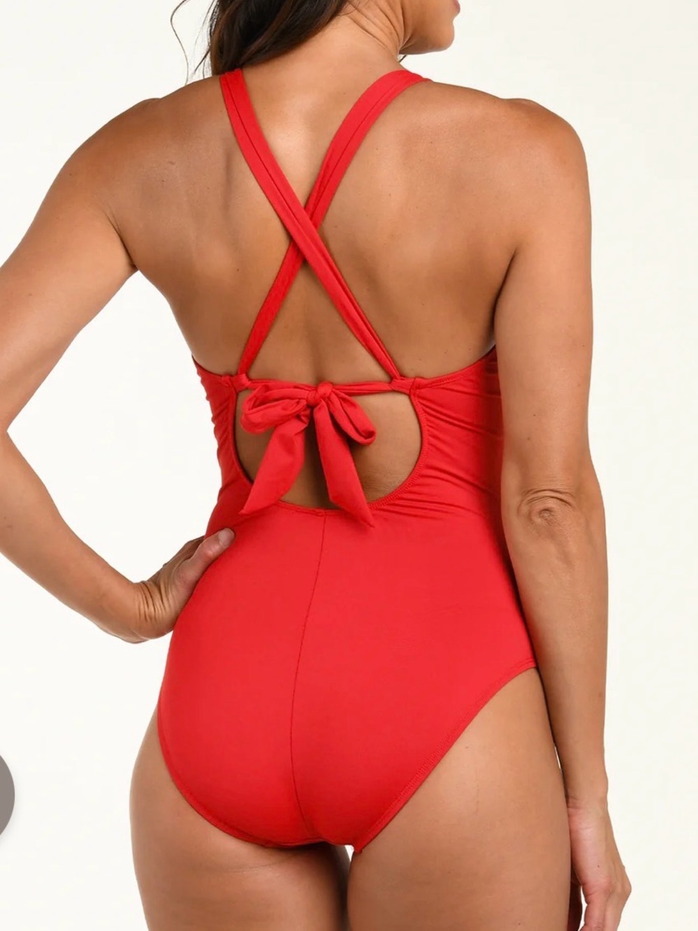 Kenneth Cole Red Halter One-Piece Swimsuit - Picture 5 of 7